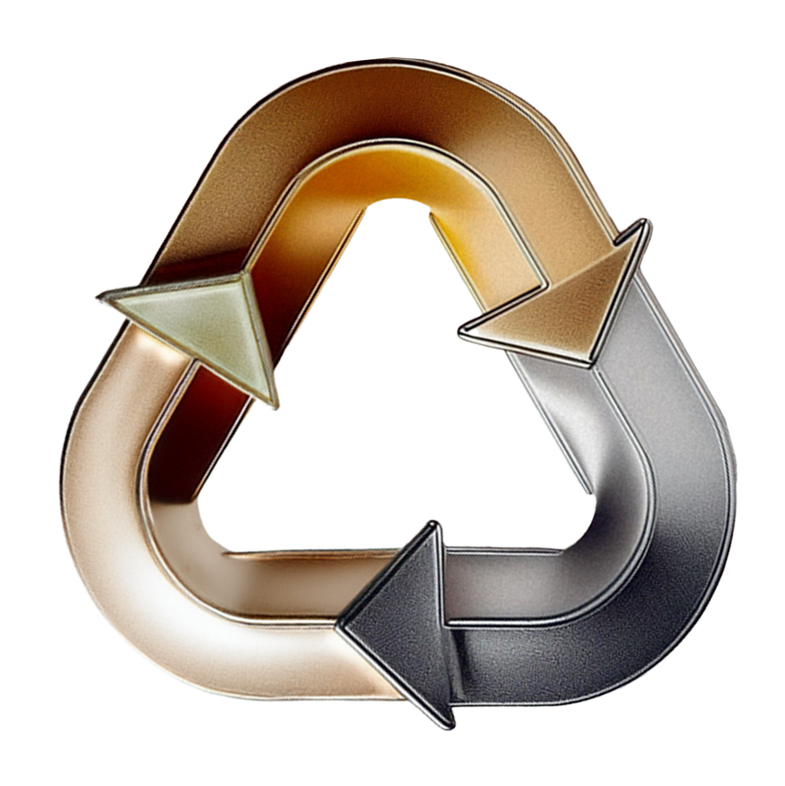 Metafix Metal gold and silver recycling symbol